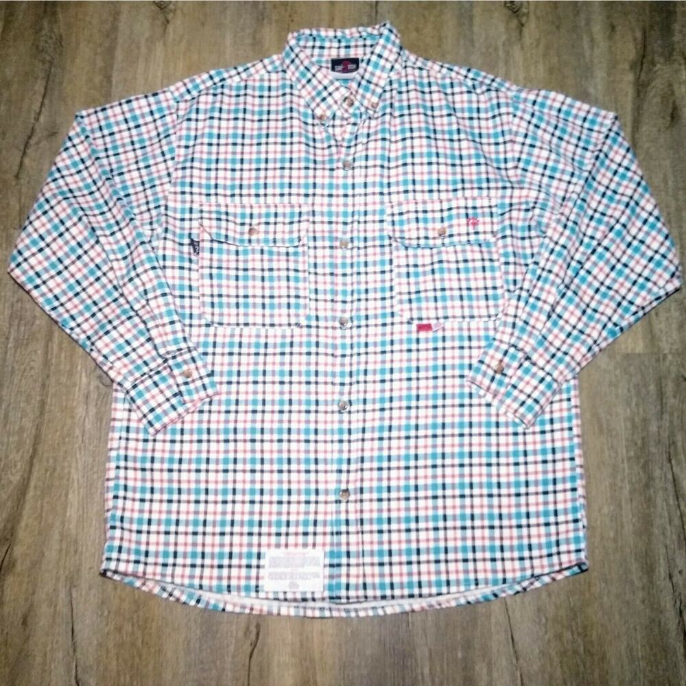 SAF-TECH Men's XL Checkered HRC 2, Flame Resistant, Work Wear Button Down Shirt